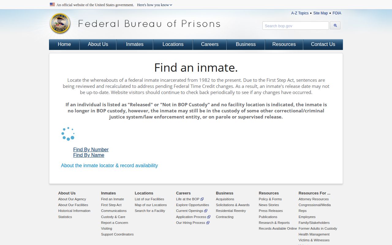 Federal custody locator after East Carroll Parish booking