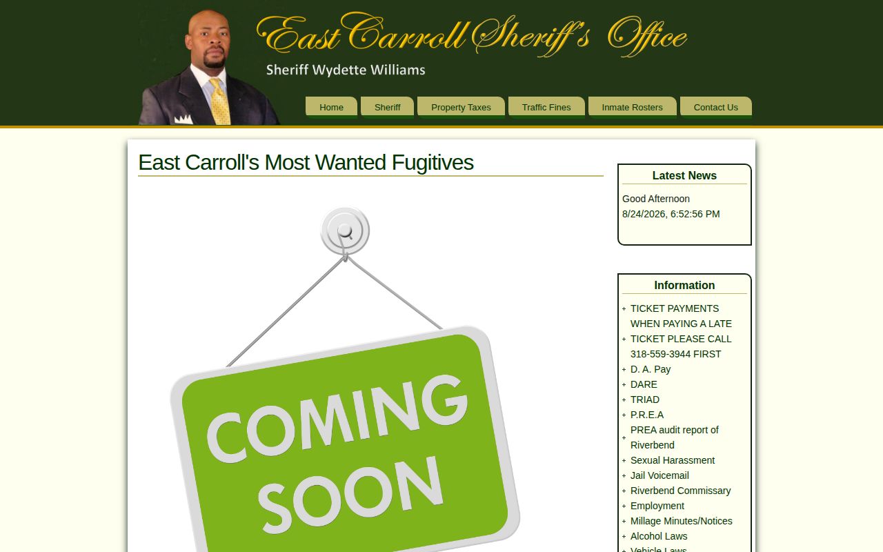 East Carroll Parish wanted fugitives official page
