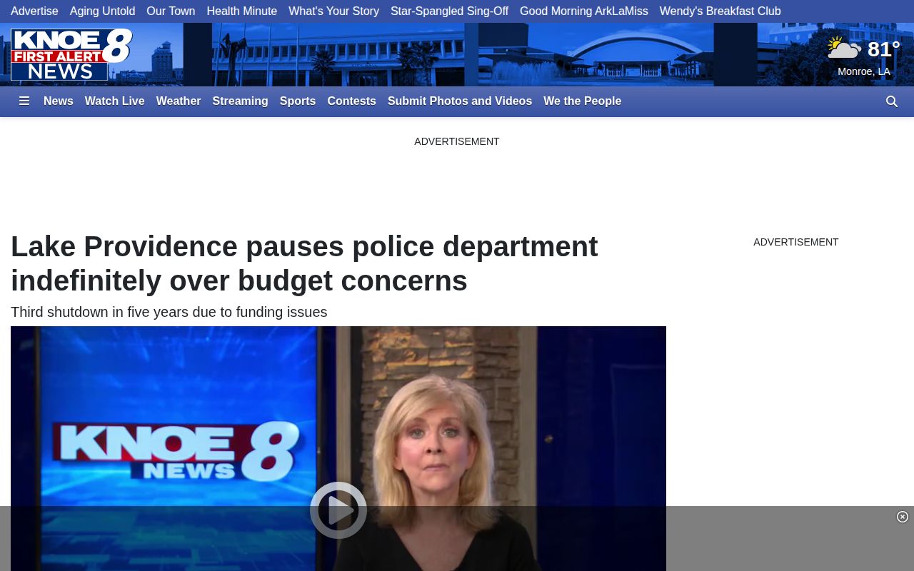 Lake Providence police status report affecting arrest record custody